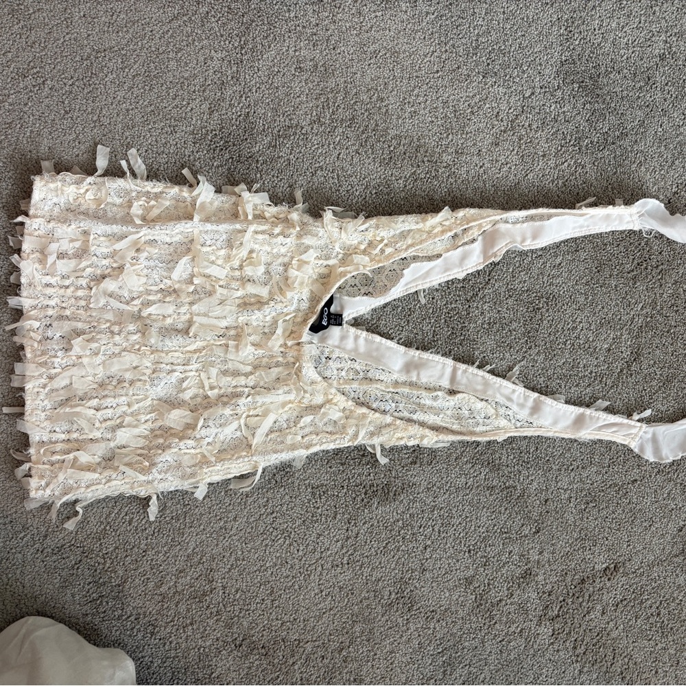 EGO Cream Lace Detail Top